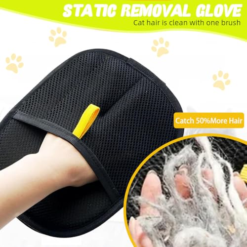 Qpets® Pet Hair Removal Gloves Static Catcher Mitt 9.85x8.46inches 3PCS