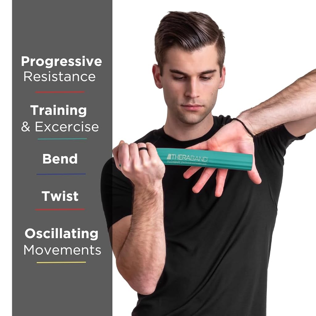 Proberos® 15 Lbs Resistance FlexBar 12.4 Inch Twist Bar Hand and Forearm Strengthener TPR Grip Therapy Trainer for Tendonitis Pain Relief, Grip Strength Improvement, and Rehabilitation