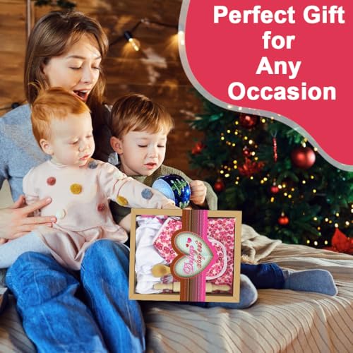 HASTHIP® 7Pcs Baking Set for Kids with Chef Cap for Kids & Waterproof Kitchen Art Apron for Kid & Oven Gloves & Heat Insulation Pad & Dough Rolling Pins & Egg Whisk & Wooden Spoon Children Baking Set