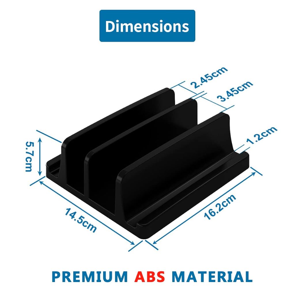 ZORBES Laptop Stand for for 17.3in Vertical MacBook Pro Stand MacBook Stand Desktop Organizer Silicone Anti-Slip Dual Slot Vertical Laptop Stand for MacBook/Chromebook/Surface/Dell/iPad