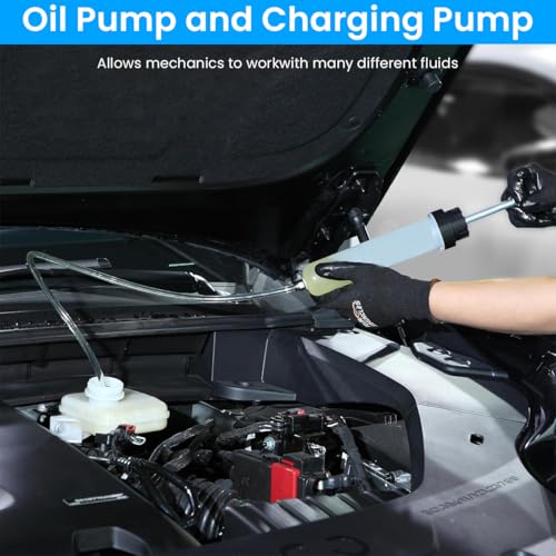STHIRA® Oil Extractor Kit Syringe-Style Fluid Transfer Pump 200cc Capacity Manual Suction Hand for Refilling Brake Power Steering Transmission 2PCS