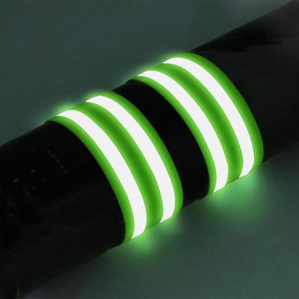 Proberos 2Pcs Elastic Arm Band Wristband for Running Safety Reflective Arm Band for Night Running Safety Gear Reflective Wristbands for Men Women, Green