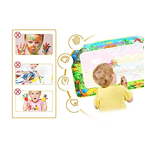 PATPAT Water Doodle Mat Aqua Drawing Painting Mat Large 110 x 70cm Mess Free Learning Toys for 2 3 4 5 6 Year Old Boys Girls Toddlers Birthday Gift