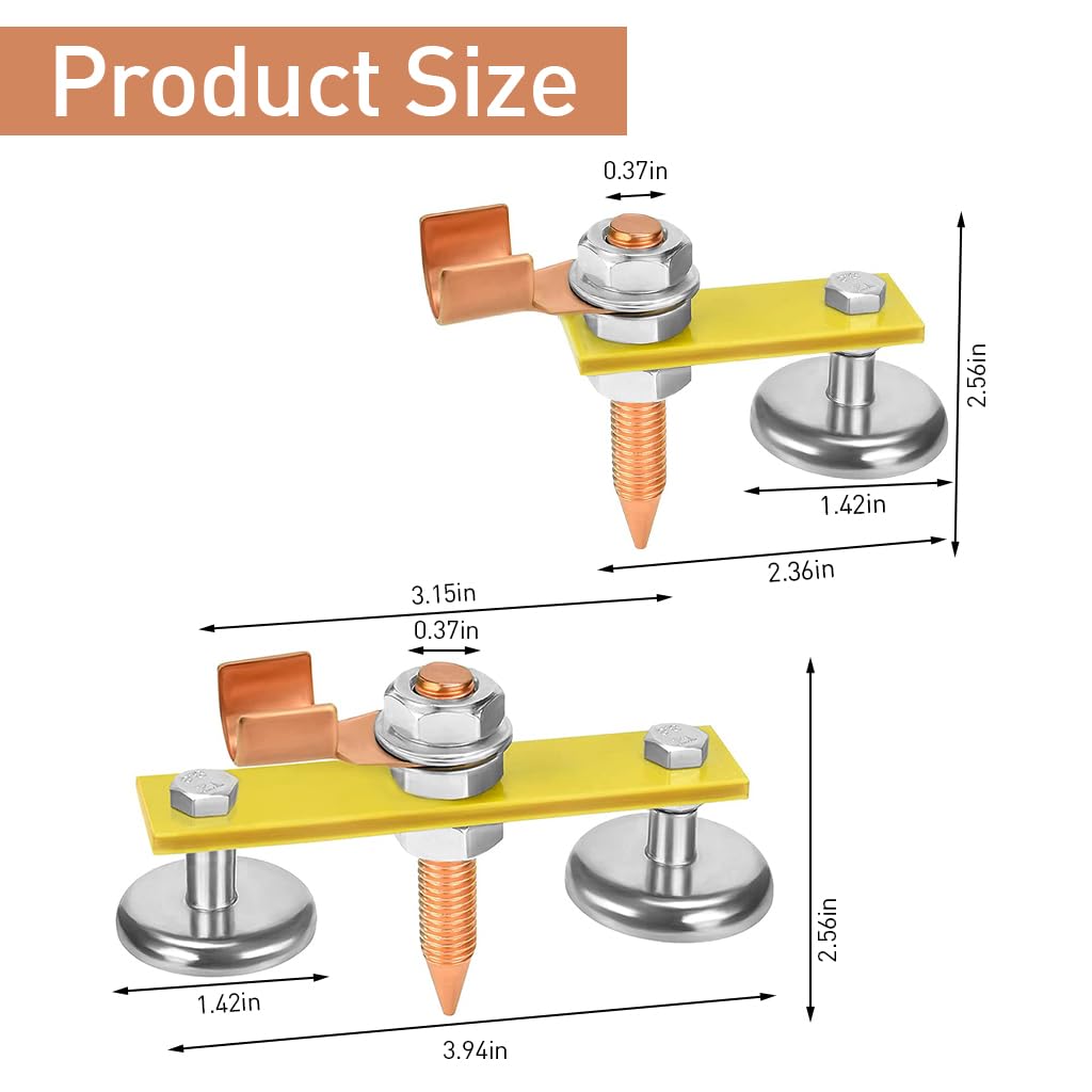 Serplex Welding Support Ground Clamp Tools, Welding Machine Double Single Welding Magnet Head, Strong Magnetism Large Suction, Copper Tail Welder Stability Clamps
