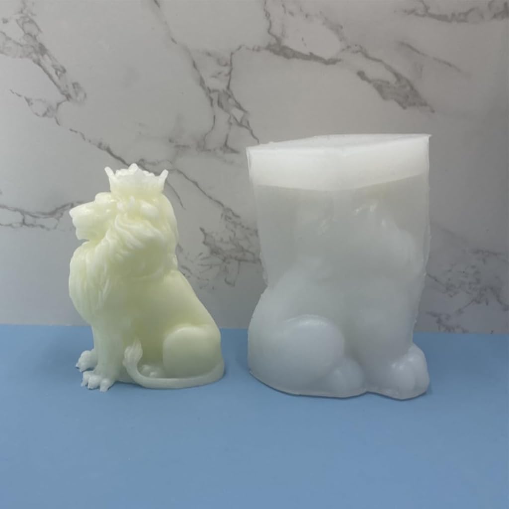 HASTHIP® 3D Lion Candle Mold Animal Mold Silicone Mold for Resin Candle Mold Bubble Resin Making Molds Craft Supplies Animal Mold for Resin Resin Casting Mold
