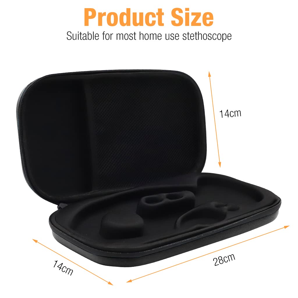 ZORBES Stethoscope Case Protable Stethoscope Bag, Shockproof Protective Storage Bag for Littmann/Omron/ADC/Dixie EMS Stethoscope, with Extra Mesh Pockets (Bag Only)