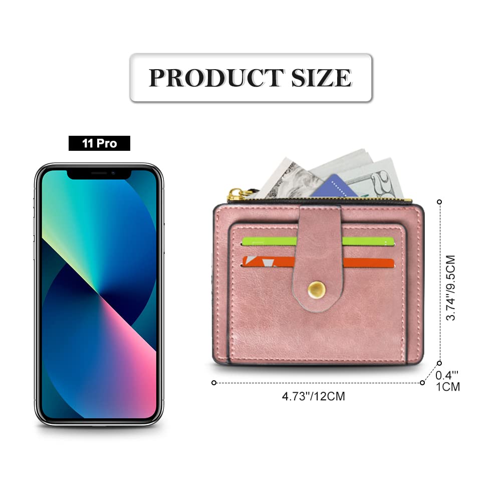 PALAY Leather Credit Card Holder Wallet for Men Slim Pocket Thin Wallet Zipper Purse for Men & Women Slim Minimalist Front Pocket Card Organizer Gift Wallet