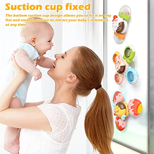 PATPAT Baby Toys ,3Pcs Suction Cup Toys Toys Set for Kids, Baby 6-12-18 Months ,Baby Bathtub Bath Toys, Sensory Learning Toys Birthday Christmas Gifts for 1-3 Year Old Boys and Girls