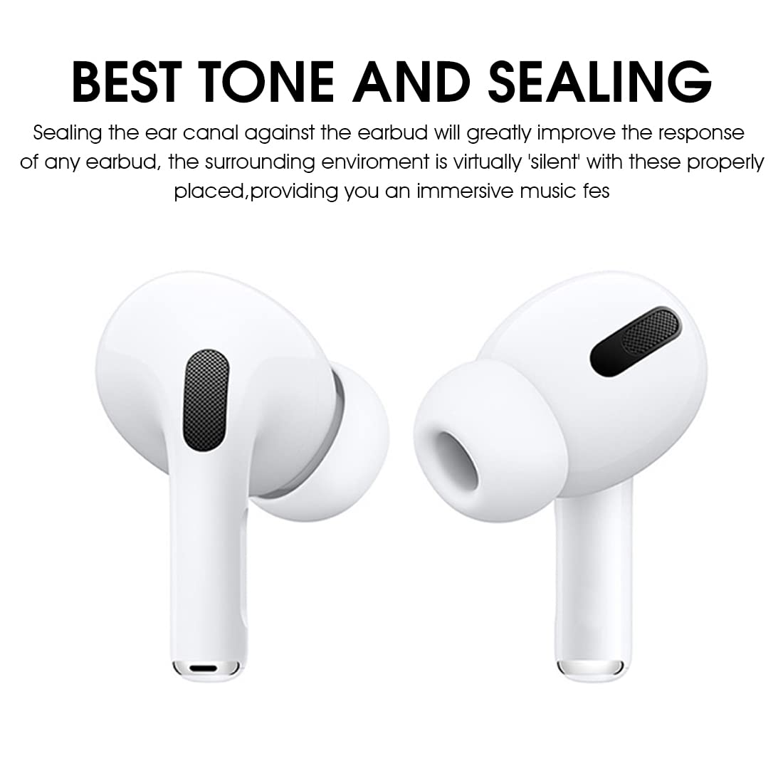 ZORBES 3 Pairs Replacement Ear Buds Tips, Silicone Earbud Tips for Airpods Pro, Ear Fit with Dust Mesh,Silicone Earbud Tips for Airpods pro (White)