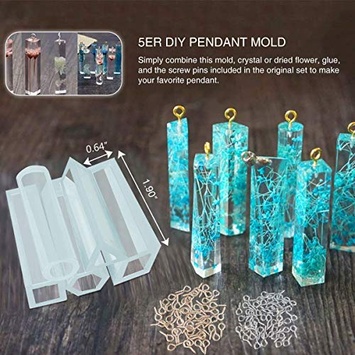 HASTHIP 30x16cm Resin Mold Kit, Rectangle Tray Mould with Gold Handles, Epoxy Resin Mold Easy Demold Silicon Coaster molds for Making Faux Agate Tray, Serving Board, Fruit Tray etc