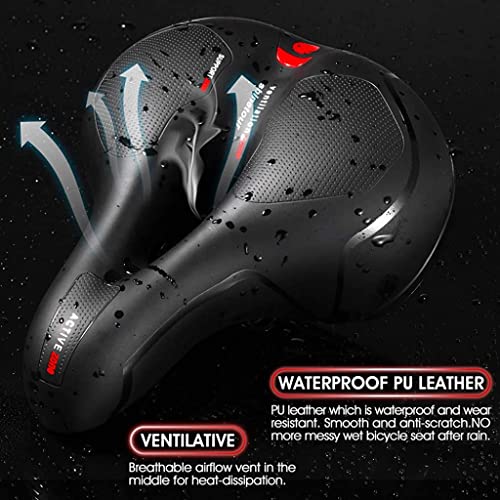 Proberos® Cycle Seat with Red Reflective Safety Strip Universal Memory Foam Bicycle Waterproof Breathable Shock Absorbing Saddle for Mountain 3 PCS