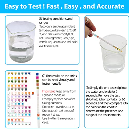 Qpets® 150PCS Water Testing PH Strips 14 in 1 Kit Aquarium Test Professional Freshwater GH KH Nitrite Nitrate Chlorine Carbonate