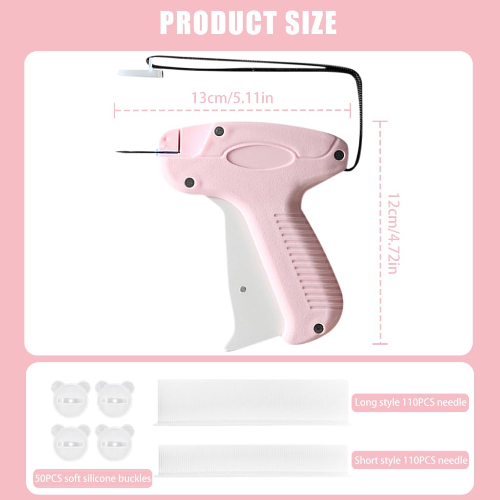 HASTHIP Quilt Basting Gun Quilting Pin Bed Sheet Grippers Machine Quilting Safety Tacks Gun with 220Pcs Long & Short Soft Pins Removable Quilting Safety Tacks