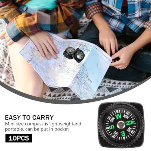 Proberos® Pack of 10 High Precision Wrist Compass for Directions 24mm Base Mount Compatible with 21mm Watch Strap Outdoor Hiking Camping Travel Survival Gear Accessories 2PCS