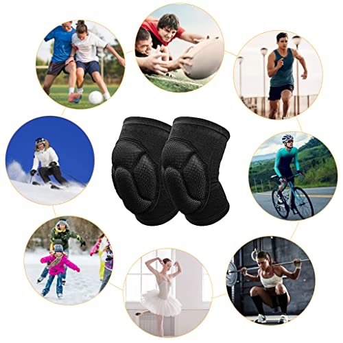ZIBUYU® Sozzumi Knee Caps for Women Men Anti-Collision Cushion Pain Pad Supports Safety Guard Protector Running Walking Dancing Gym Black 1 Pair 2 PCS