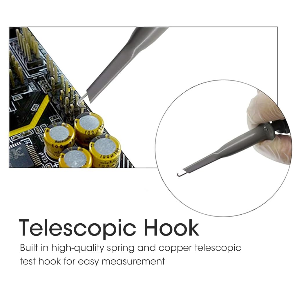 Serplex P6100 Oscilloscope Clip Probes 100 MHz 600V DC High Sensitivity Oscilloscope Clip Probe 10: 1 and 1: 1 for DSO-TC2 / DSO-TC3 Oscilloscope Digital/Virtual/Handheld Oscilloscopes (2 Pack)
