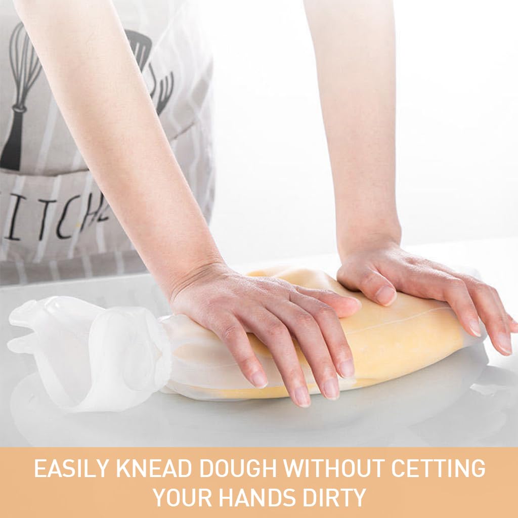 HASTHIP Silicone Kneading Bag for Baking Reusable Silicone Kitchen Cooler Bag, BPA Free Silicone Flour Mixing Kneading Bag Suitable for Bread, Pastry, Pizza and Tortilla