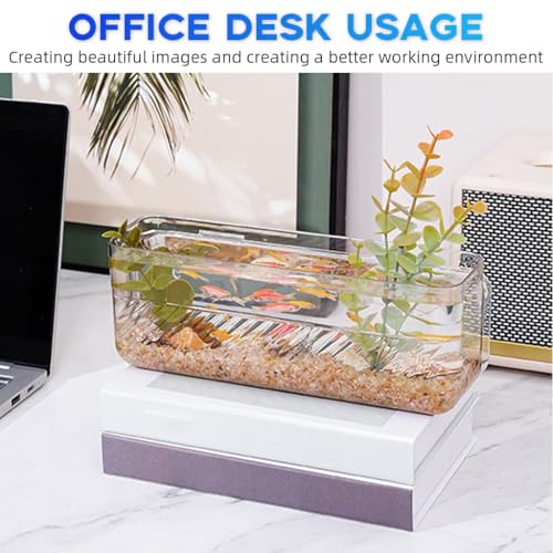 Qpets Wall Fish Tank Betta Fish Wall Mounting Fish Tank for Home Decor Plastic Transparent Self Adhesive Fish Tank Multi Purpose Wall Accessories Organizer Box for Home/Office
