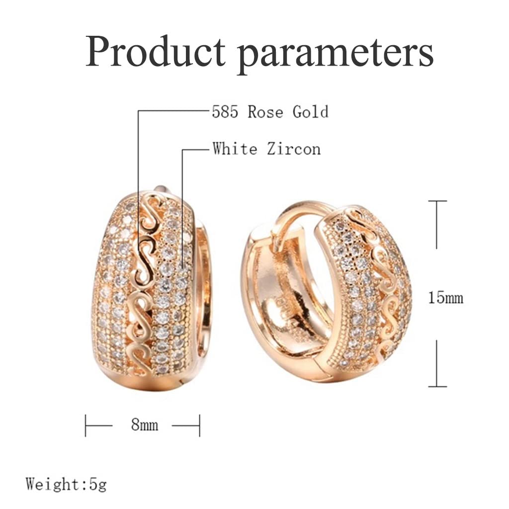 ZIBUYU Earring for Women and Girl Stylish Hollow Encored Hoop Earrings Jewellery Latest Round Eardrops Jewelry for Girls & Women Gift Golden, (15mm) - 1 Pair