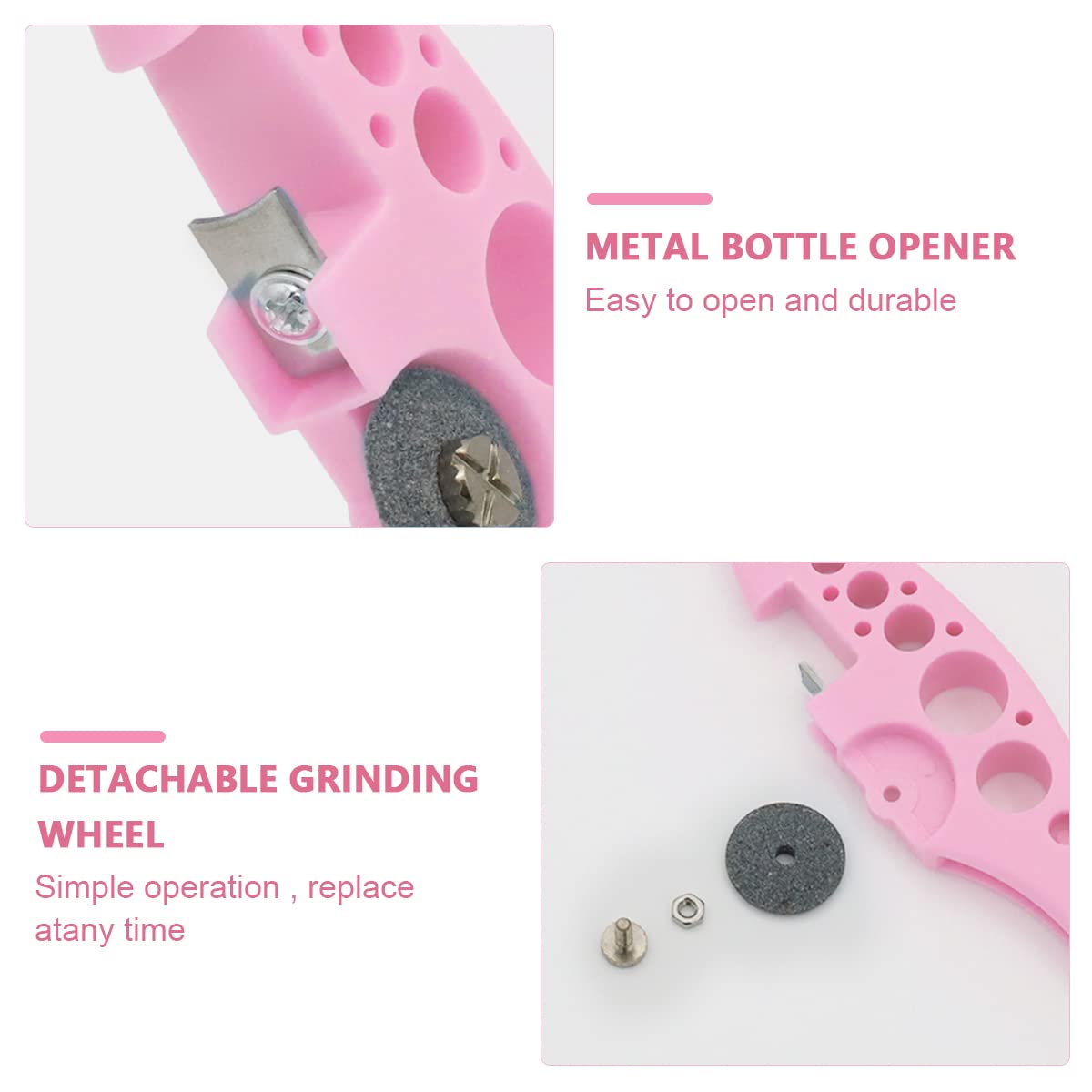 HASTHIP® Ampule Cutter with 5 Replaceable Grinding Wheels, Ampoule Cutter for Doctors, Glass Bottle Cutter, Ampule Breaker, Suitable for Home Daily or Medical Use, Cut The Ampoule (Pink)