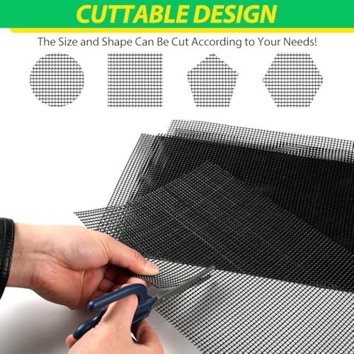HASTHIP® 5 PCS Flower Pot Hole Mesh Pad 7.8 x 11.8 Inches Garden Drainage Glassfiber Liners Filter Screen Cuttable for Preventing Soil Loss Root Rot
