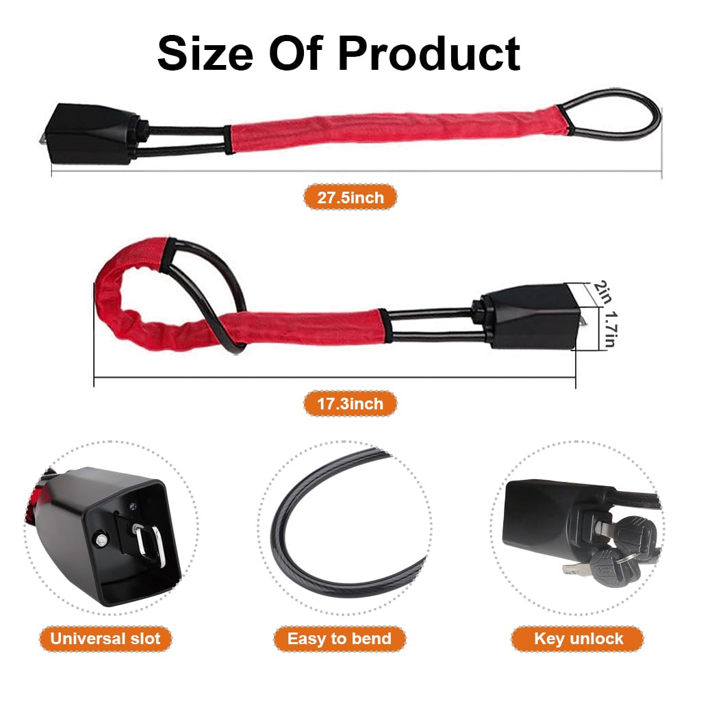 STHIRA Car Steering Wheel Lock, Heavy Duty Safety Belt Buckle Attachment Steel Car Wheel Lock, Alloy Lock Core Steering Wheel Lock with 3 Keys Car Lock Anti Theft for Truck, SUV, Van, Hatchback