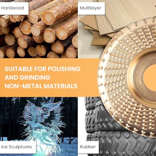 Serplex® 15PCS Angle Grinder Wood Carving Disc Set 4 and 4 1/2 Attachments with 5/8 inch Arbor Stump Tool Grinding Wheel Shaping for Cutting