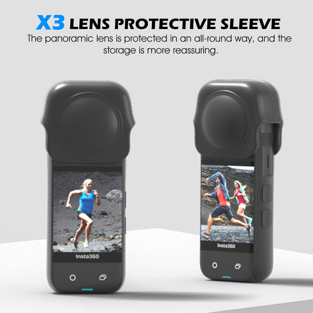 ZORBES Insta360 X3 Camera Lens Cap, Silicone Lens Cover for Insta360 X3 Camera, Lens Protector Dust Proof Anti-Scratch Protective Cover for Insta360 X3 Sports Action Camera
