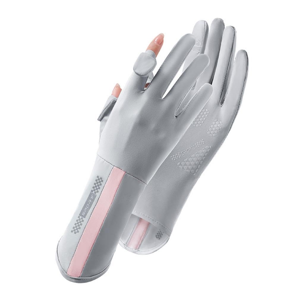 PALAY UV Sun Protection Hand Gloves for Women, Non Slip Touch Screen Gloves, UPF 50+ Breathable Gloves, Outdoor Hand Gloves for Bike, Driving, Cycling, Fishing - Grey
