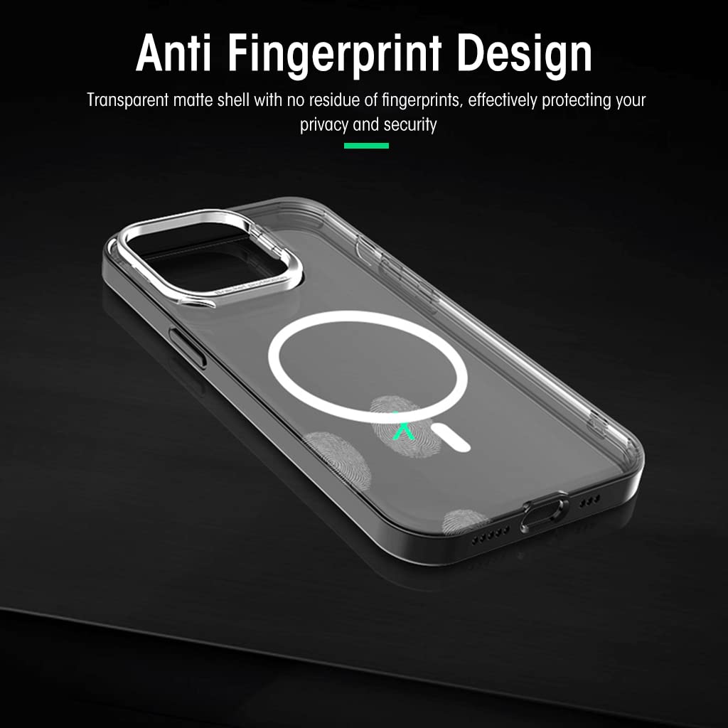 ZORBES Phone Case for iPhone 14 Pro, Compatible with MagSafe, TPU Phone Case with 2 in 1 Camera Protective Bracket/Phone Holder, Anti-Scratch Protective Phone Case for iPhone 14 Pro Black