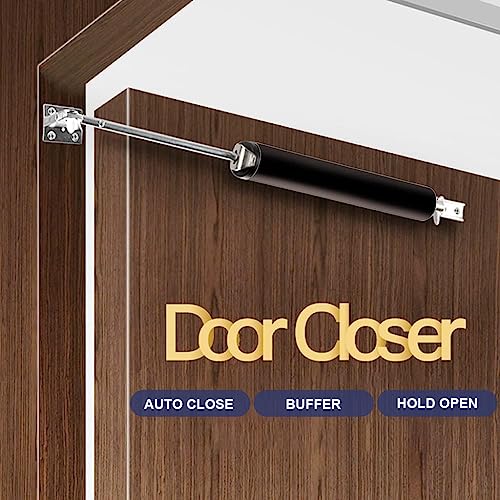 HASTHIP Door Closer Aluminum Alloy Safety Pneumatic Hydraulic Buffer Automatic Door Closer, Adjustable Speed Quiet Door Closer for Wooden Door, Metal Door, Security Door, Weight Up to 35 Kgs (Brown)