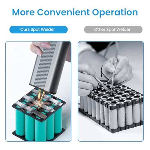 Serplex Spot Welder Handheld Mini LCD Spot Welding Machine USB Rechargeable Spot Welder Machine with 11 Gear Adjustable Pocket Welding Pen Manual & Automatic Aluminum Alloy Spot Welder