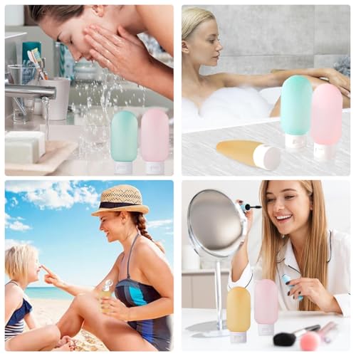 MAYCREATE® Travel Bottles for Toiletries 3pcs Set, 60ml Travel Toiletry Bottles, Small Bottles for Travel, Refillable Leakproof Squeeze Bottles Travel Containers with Lids for Shampoo Lotion, BPA-Free 9 PCS