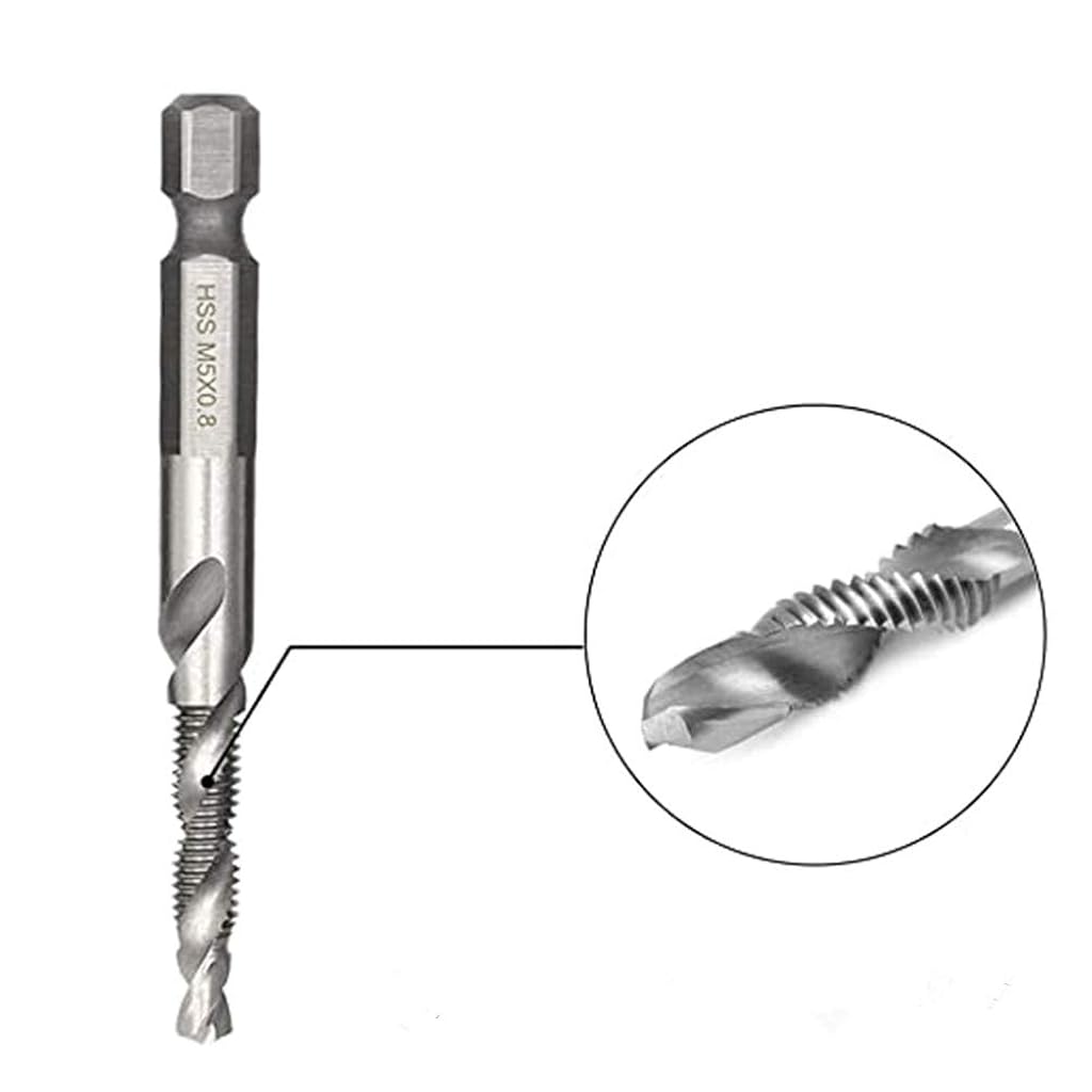 Serplex 6 Machine Screw Tap Set HSS Titanium Spiral Flute Drill Taps Metric M3 M4 M5 M6 M8 M10 Thread Tapping Tool 1/4