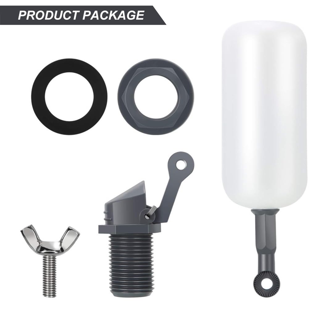 Serplex Float Ball Valve 1/2 Inch (20mm) Thread Ballcock Valve Water Tank Float Valve Float Operated Valve with Adjustable Arm Easy Float Ball Valve for Plumping/Water Tank/Small Landscape Pool