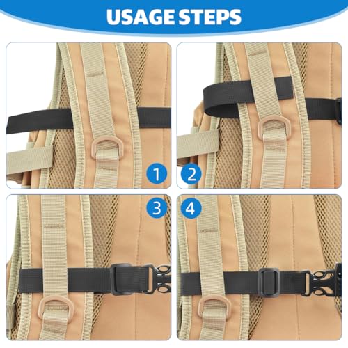 Proberos® Backpack Strap Chest Buckle for Travel Camping Replacement Adjustable Quick Release Sternum Reducing Back Strain Improving Fit 2 PCS