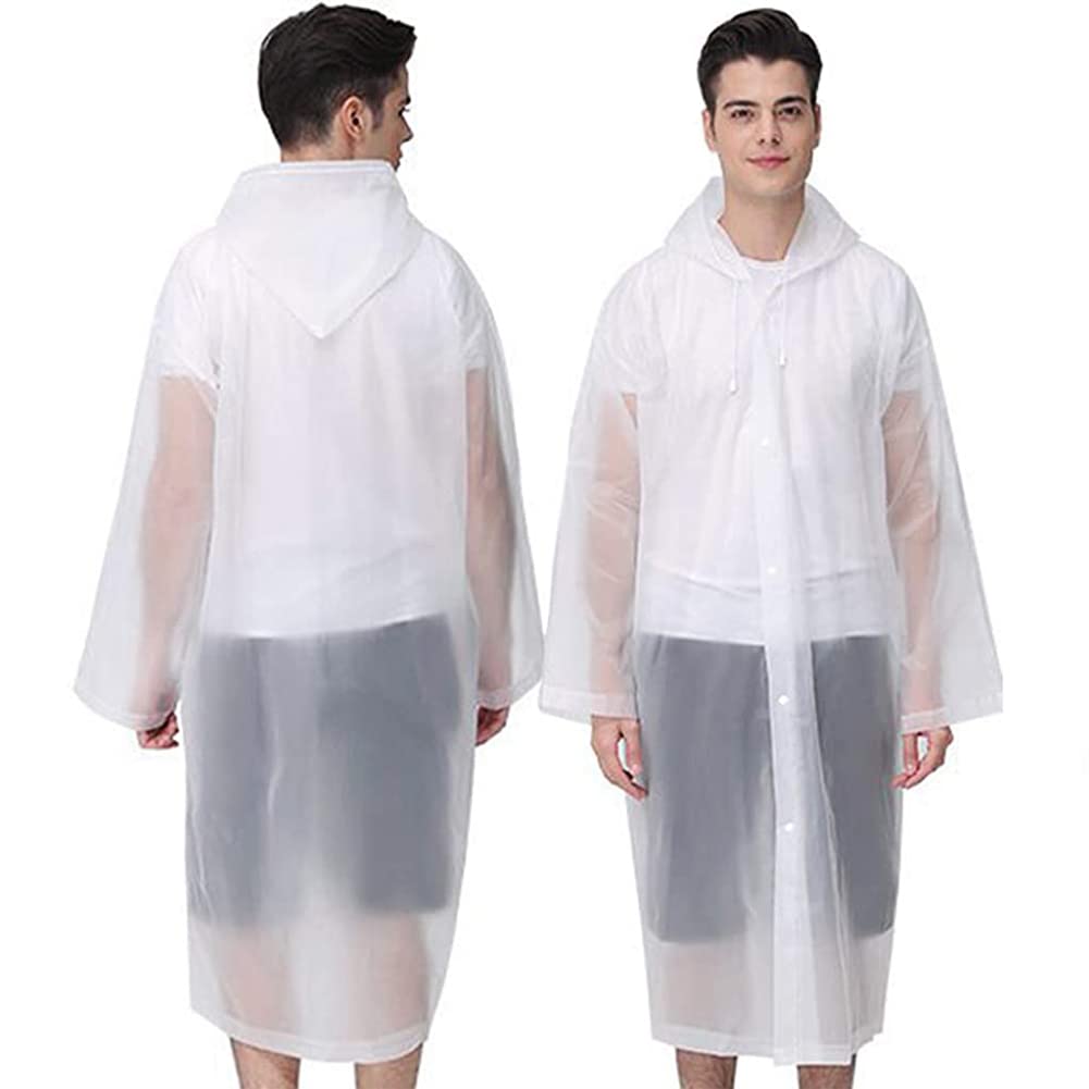 PALAY 2Pcs Rain Ponchos for Men Women, Reusable EVA Raincoats with Hood for Rain Ponchos for Camping, Hiking, Music Festival, Outdoor Activities (Blue)