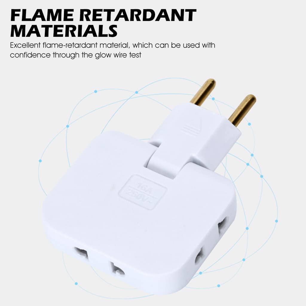 HASTHIP 3 Way Wall Outlet Extender, 2 Prong Plug Adapter, Travel Wall Outlet Extender with 180° Swivel Plug, 3 in 1 Wall Outlet Extender, Plug and Play (2 Pack)