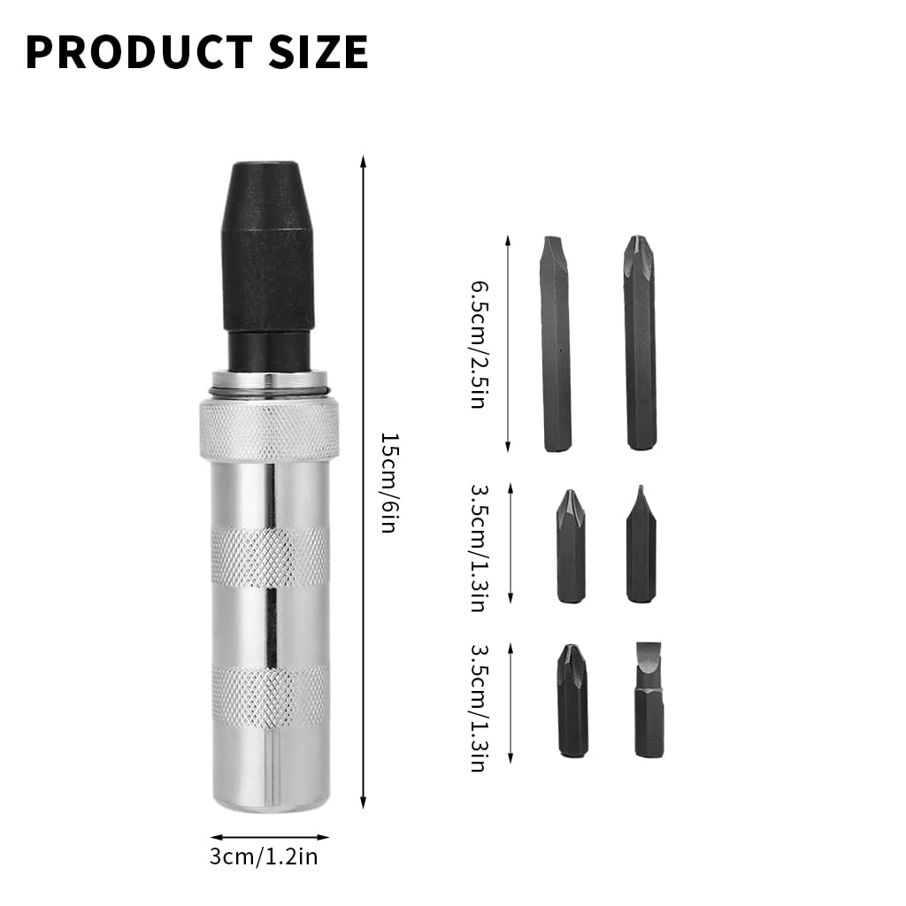 Serplex Impact Driver Kit Set of 7pcs Impact Driver Kit S2 Alloy Steel Impact Driver Bit Bolt Extractor Rust Screw Extractor Kit Impact Broken Screws Bolt Removal Tool Set