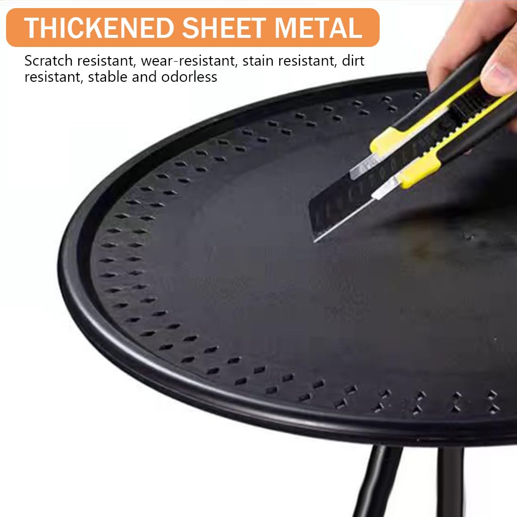 Proberos Camping Table Folding Picnic Tripod Table, 15 Inches Round Tripod Table with Adjustable Height Lightweight Small Table Portable Tea Table Shelf for Camping, Home BBQ Outdoor Fishing