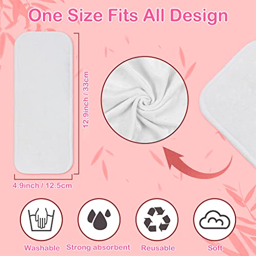 SNOWIE SOFT Adjustable Cloth Diapers 0-3Yrs Pack of 3 with 6 Bamboo Inserts, Waterproof Reusable Diaper Covers, Breathable Eco-Friendly Nappies for Infants to Toddlers