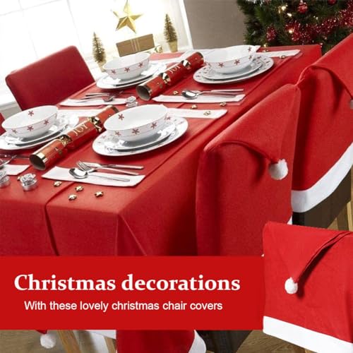 HASTHIP Christmas Chair Cover Set of 6 Christmas Sock Cutlery Holder for Table Christmas Hat Dining Christmas Chair Cover Universal, Christmas Decorations Items, 12pcs