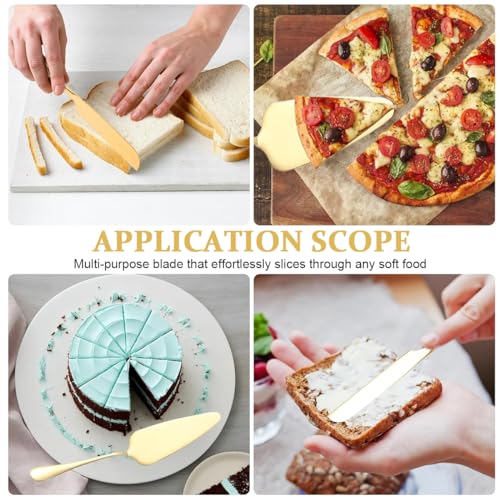 HASTHIP Cake Knife and Server Set, 3Pcs Wedding Cake Cutting Set for Wedding, Includes 9.29'' Cake Knife, 8.8'' Cake Server and 6.7