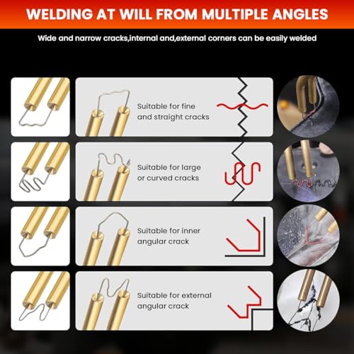 Serplex® 50W Plastic Welder Welding Machine Hot Stapler Gun Car Bumper Repair Kit with Staples Portable Toolbox for Bumper Kayak Plastic Product Repairs 2PCS