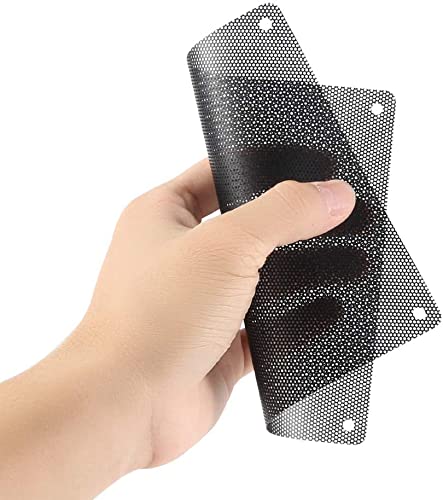 HASTHIP 5pcs 12cm PC Fan Dust Filter Black Square PC Computer Mesh Dustproof Case Cover Fan Dust Filter Cooler with 20 Screws (12cm)