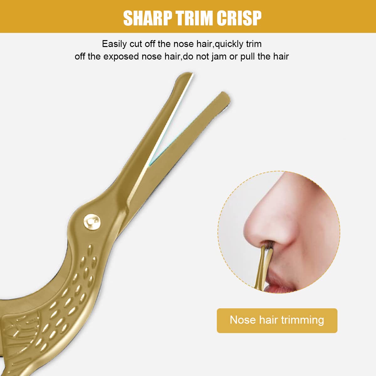 HASTHIP Gold Nose Hair Trimmer,Ear & Nose Hair Scissors for Men,Multipurpose Small Beard Scissors,Women Eyelashes Eyebrow Scissors,Safety Blunt Tip for Facial Hair Moustache with Storage Box