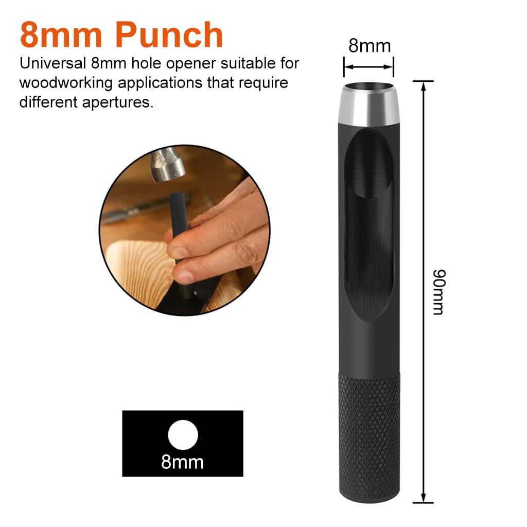 Serplex 10Pcs Wood Countersink Drill Bit Set, 5Pcs Countersink Drill Bit with 5Pcs Extra Pilot Drill Bit, Tapered Drill Bits with 8mm Round Shank, Counter Sinker Drill Bit Set for Woodworking