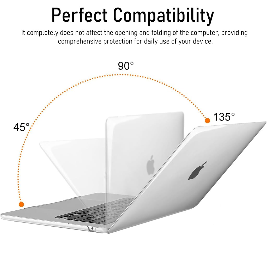 ZORBES Laptop Cover Case for MacBook Air 15 inch 2023 Release M2 Chip Model A2941 Clear Matte Protective Anti-scratch Case Laptop Cover Case for MacBook Air 15 inch 2023 Release A2941 M2