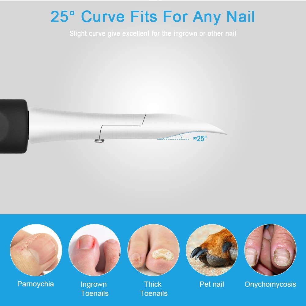 HANNEA Toenail Clippers for Thick Nails Nail Clippers Kit Set for Men and Women Heavy Duty Nail Nippers Cutter for Pedicure Precision Ingrown Fingernails (Black2)