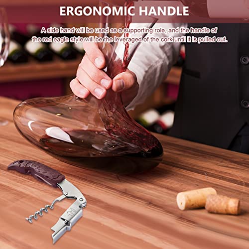 HASTHIP Wine Opener Stainless Steel Wine Bottle Opener Wine Bottle Corkscrew with Foil Cutter Creative Eagle Head Handle